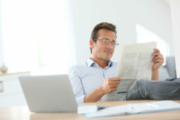 Man reading a newspaper